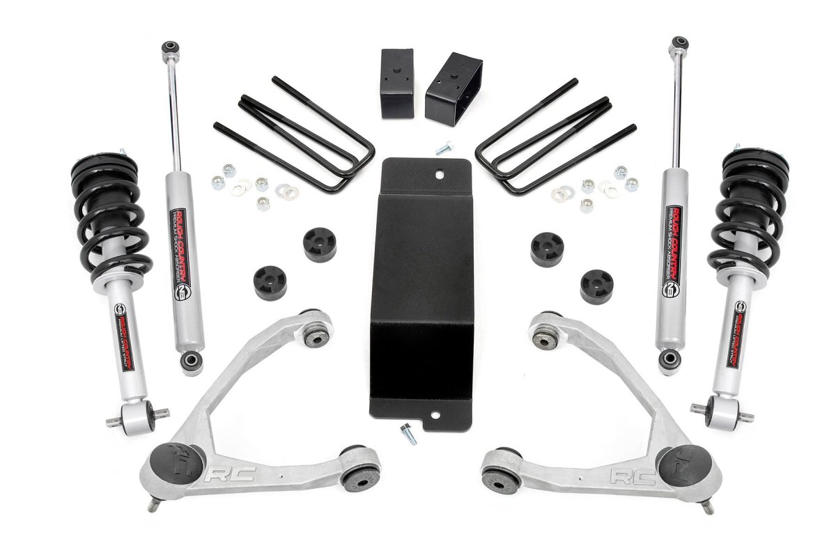 Chevrolet Silverado 1500 Suspension Lift Kit - Rough Country - 3.5 Inch Lift Kit | UCA | N3 Struts - '07-'13
